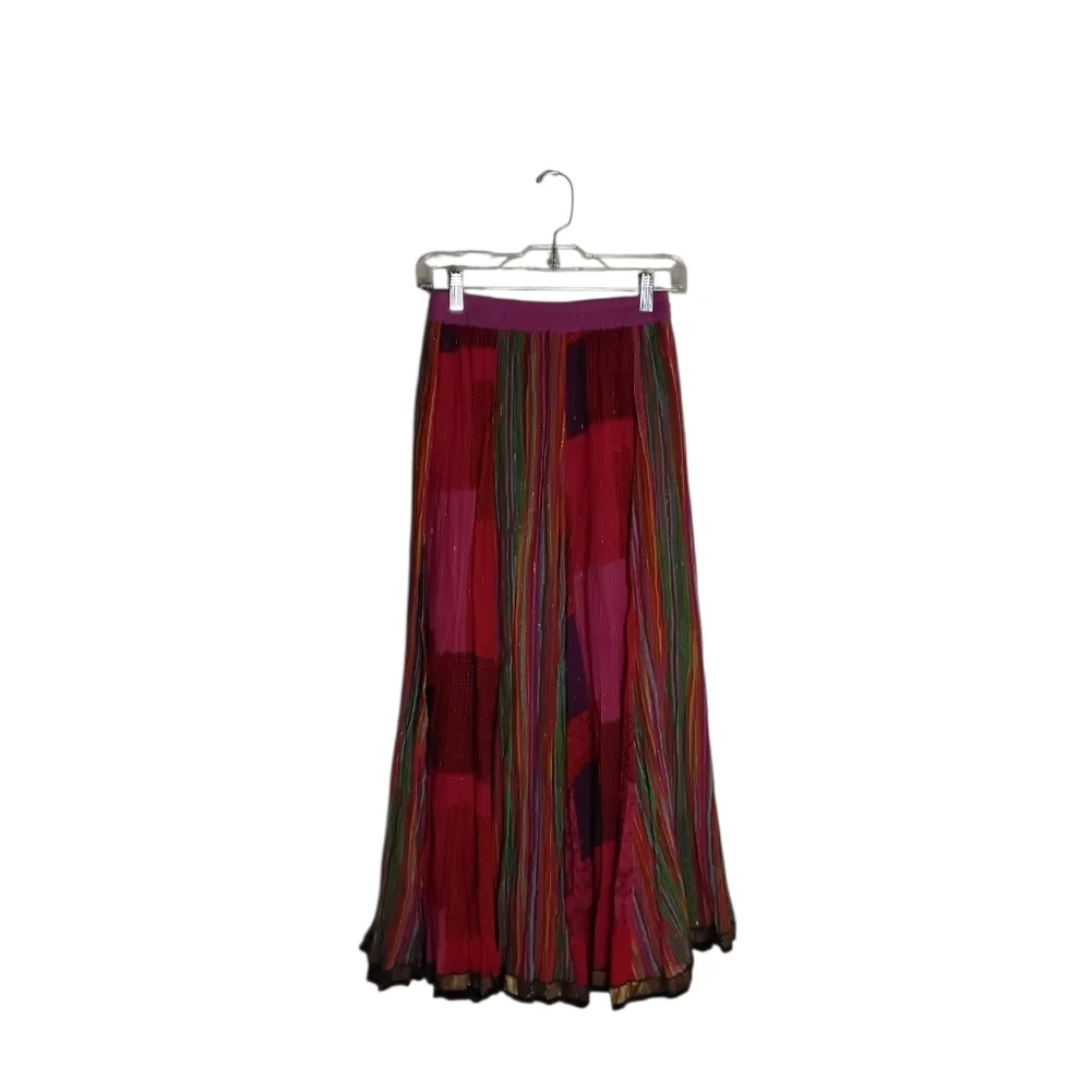 Soft Surroundings Women's XS Colorful Boho Peasant Pull-on Striped Maxi Skirt - Picture 2 of 6